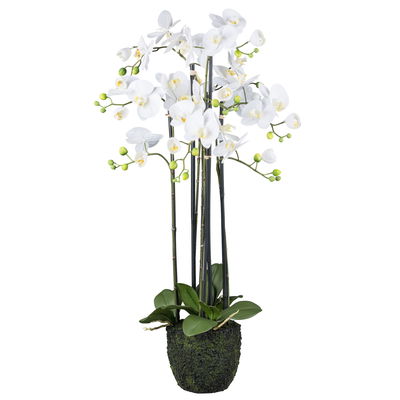 Künstliche Orchidee 'Real Touch', weiß, Höhe ca. 93 cm
