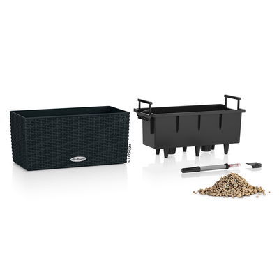 Lechuza Pflanzkasten 'Balconera Cottage 40', schwarz, ca. 40 x 19 x H 19 cm