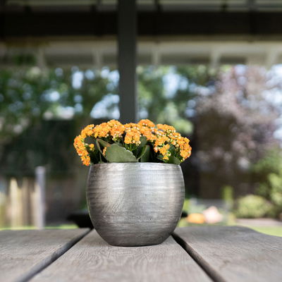 Kölle Pflanzgefäß 'Rowen', silber, ca. Ø 31 x H 28 cm