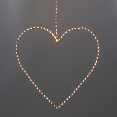 LED Herz, 120 LEDs, silber, Metall, Länge 5 m LED Herz, 120 LEDs, silber, Metall, Länge 5 m