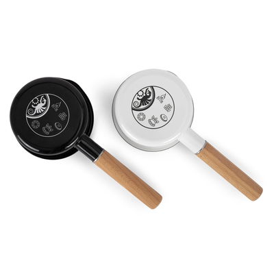 Stieltopf, schwarz, Edelstahl/Holz, ca. 500 ml Stieltopf, schwarz, Edelstahl/Holz, ca. 500 ml