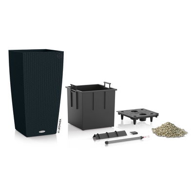 Lechuza 'Cubico Cottage 40', graphitschwarz, ca. 40 x 40 x H 75 cm