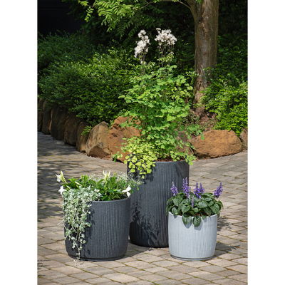 Scheurich Pflanzgefäß 'Linetto', schwarz, ca. Ø 39 x H 35 cm Scheurich Pflanzgefäß 'Linetto', schwarz, ca. Ø 39 x H 35 cm