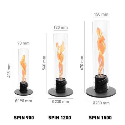 Tischfeuer SPIN 1500, schwarz, Höhe 67 cm Tischfeuer SPIN 1500, schwarz, Höhe 67 cm