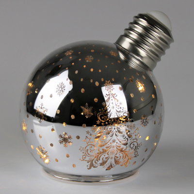 LED Kugel 'Baum', silber, ca. Ø 15 x H 16 cm LED Kugel 'Baum', silber, ca. Ø 15 x H 16 cm
