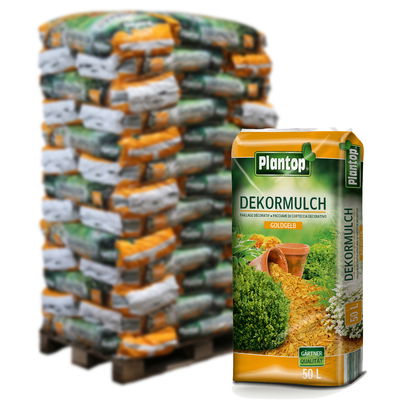 Plantop Dekormulch, goldgelb, 39 Sack á 50 l, gesamt 1950 Liter