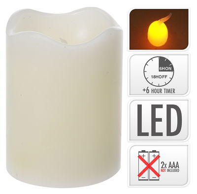 LED Echtwachskerze, elfenbein, Ø 7 x H 9 cm LED Echtwachskerze, elfenbein, Ø 7 x H 9 cm