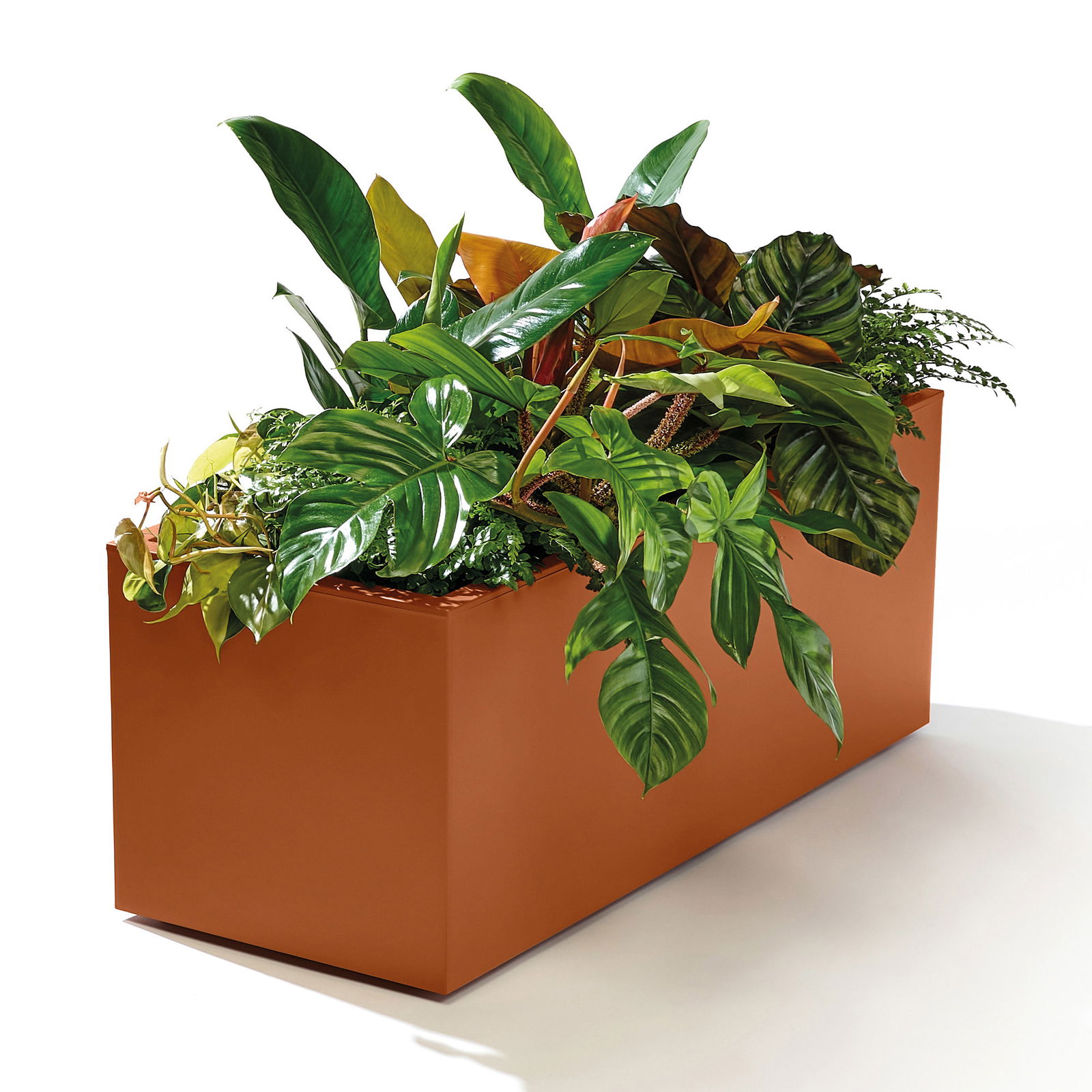 Euro 3 Plast Pflanzkasten 'Kebe', rost, ca. 100 x 40 x 40 cm