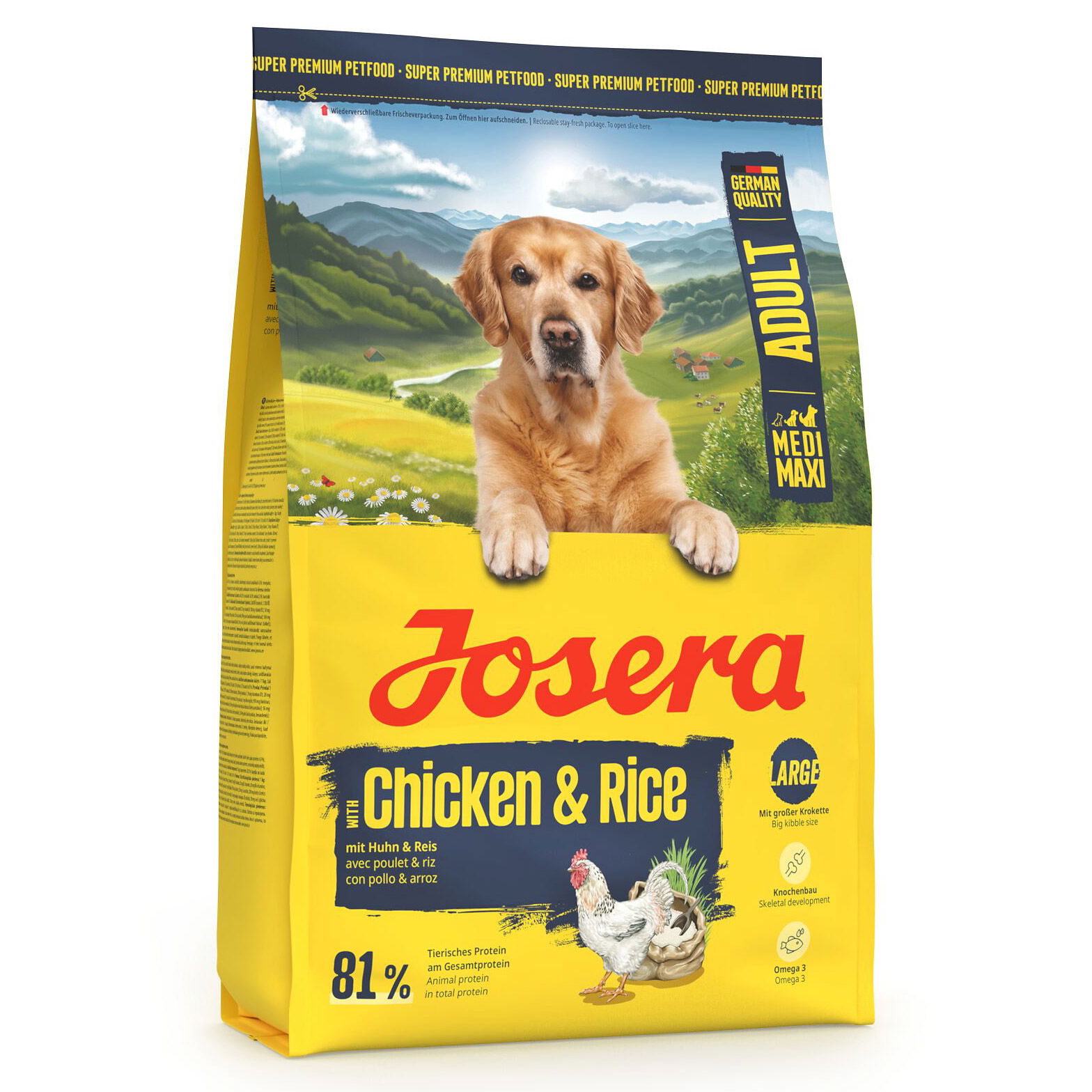 Josera Hundefutter Adult mit Huhn & Reis,3kg