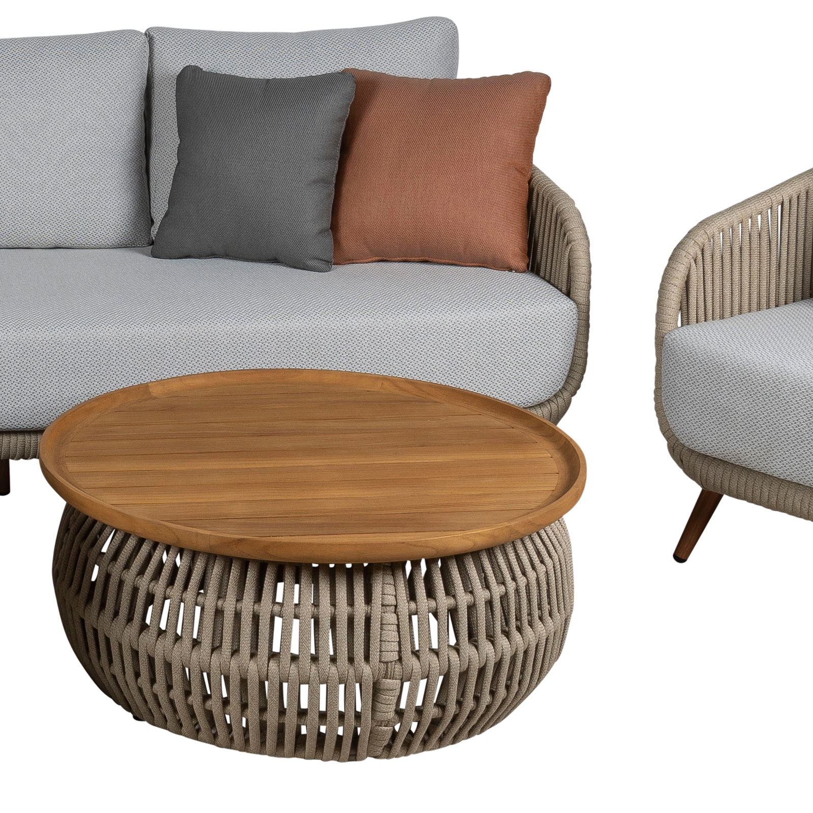 Kölle Loungetisch 'Cafune', grau/beige, ca. Ø 80 x H 36 cm Kölle Loungetisch 'Cafune', grau/beige, ca. Ø 80 x H 36 cm