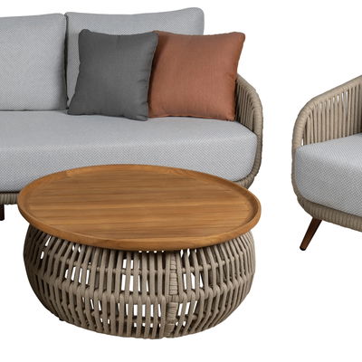 Kölle Loungetisch 'Cafune', grau/beige, ca. Ø 80 x H 36 cm Kölle Loungetisch 'Cafune', grau/beige, ca. Ø 80 x H 36 cm