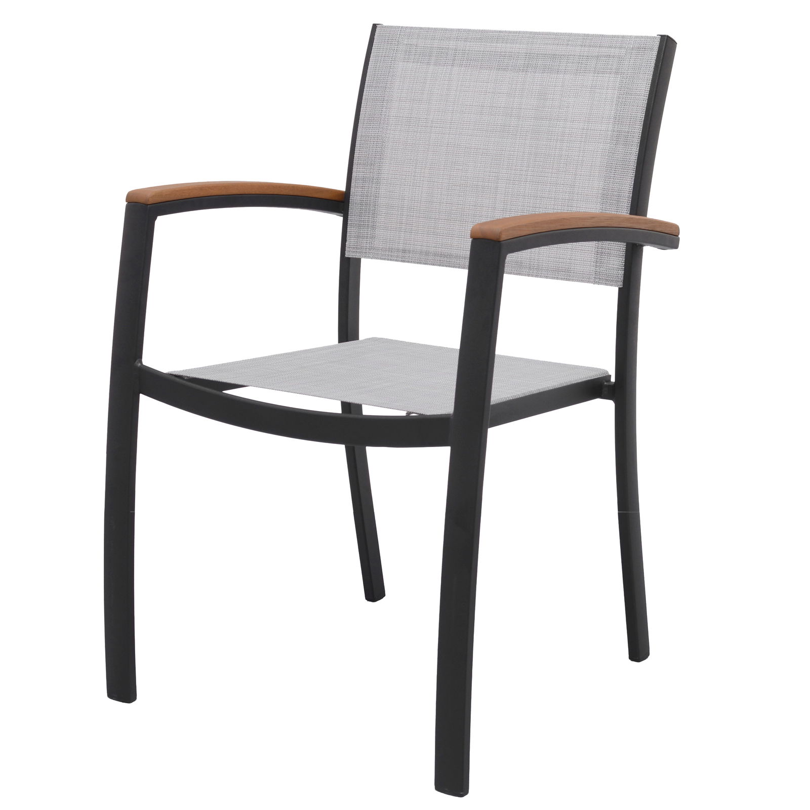 Stapelsessel 'Ragusa', mattschwarz/birkengrau, ca. 84 x 56 x 55 cm