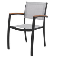 Stapelsessel 'Ragusa', mattschwarz/birkengrau, ca. 84 x 56 x 55 cm