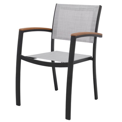 Stapelsessel 'Ragusa', mattschwarz/birkengrau, ca. 84 x 56 x 55 cm