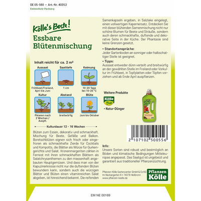Kölles Beste Essbare Blütenmischung, 9 g Kölles Beste Essbare Blütenmischung, 9 g