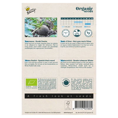 Gemüsesamen, Rettich 'Runder schwarzer Winter', schwarz, 1 g