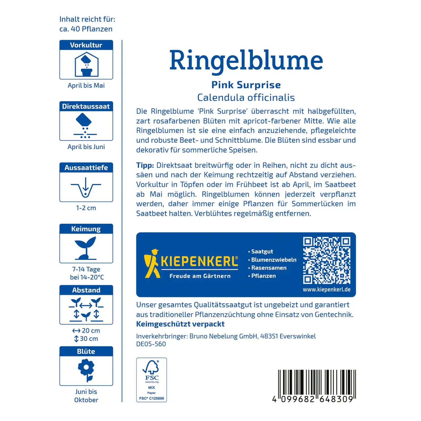 Kiepenkerl Saatgut Ringelblume 'Pink Surprise'
