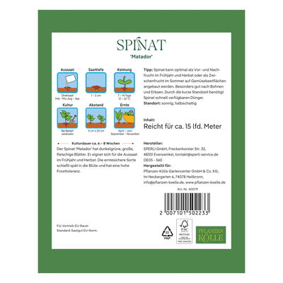Kölles Beste Gemüsesamen, Spinat 'Matador', 50g