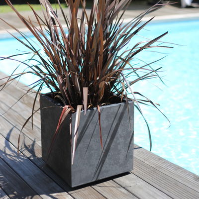 Eda Pflanztrog 'Basalt Dado', anthrazit, ca. 40 x 40 x H 40 cm