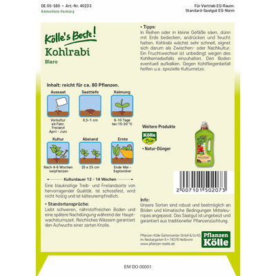 Kölles Beste Gemüsesamen Kohlrabi Blaro Kölles Beste Gemüsesamen Kohlrabi Blaro
