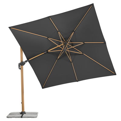 Pendelschirm 'Rhodos Twist Woody', anthrazit, ca. 300 x 300 cm