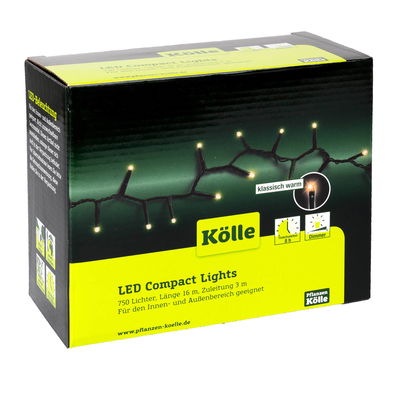 Kölle LED Lichterkette Compact Lights, klassisch warm, 750 LEDs, Länge ca. 16 m