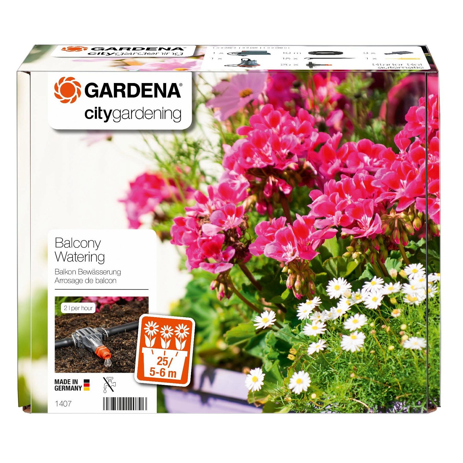 City-Gardening-Bewässerungssystem, Gardena, 5-6 m Balkonkästen