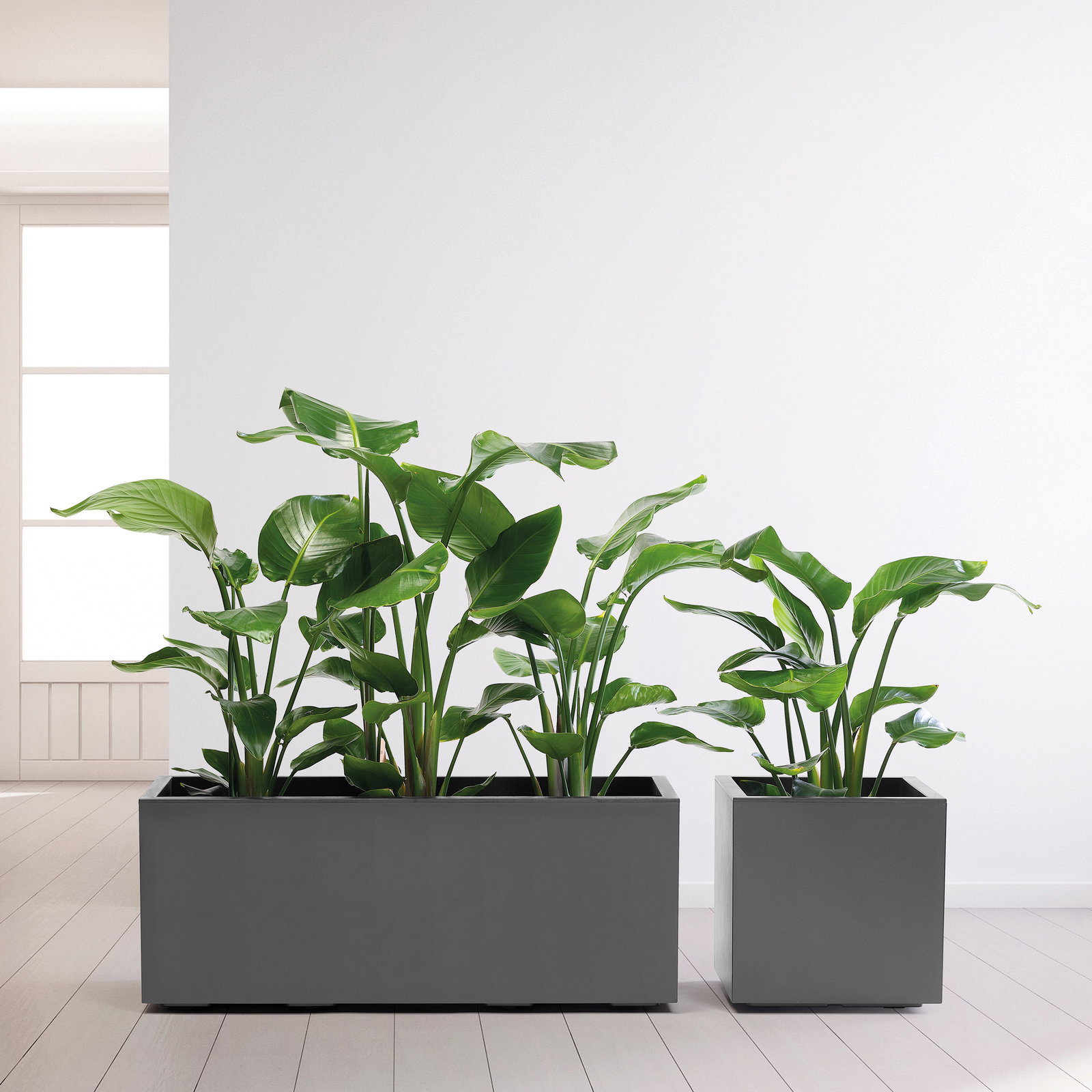 Euro 3 Plast Pflanzkasten 'Kebe', anthrazit, ca. 99,5 x 39,5 x H 39,5 cm