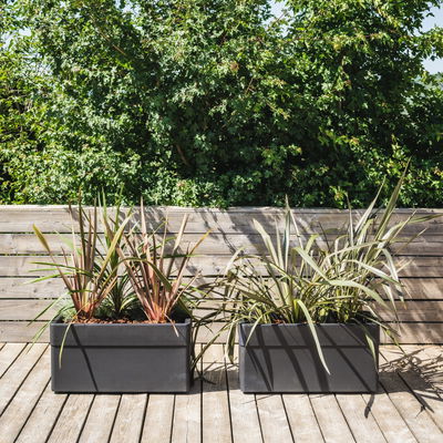 Eda Pflanztrog 'Carel', anthrazit, ca. 80 x 39 x H 39 cm