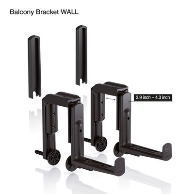 Lechuza Blumenkastenhalter 'Wall', schwarz, ca. 5 x 31 x H 20 cm