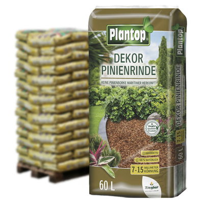 Plantop Piniendekor, braun, 7-15 mm, 39 Sack á 60 l, gesamt 2340 Liter