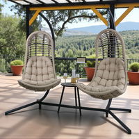 Sungörl Doppel-Hängesessel 'Bardolino' inkl. Auflagen, anthrazit/braun