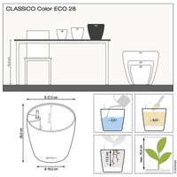 Lechuza 'Classico Color ECO 28', dunkelgrau, Ø 27,5 x H 26 cm