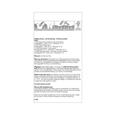 Blumenknollen Bienen & Schmetterlinge Mischung, rosa-violett, 30 Blumenzwiebeln