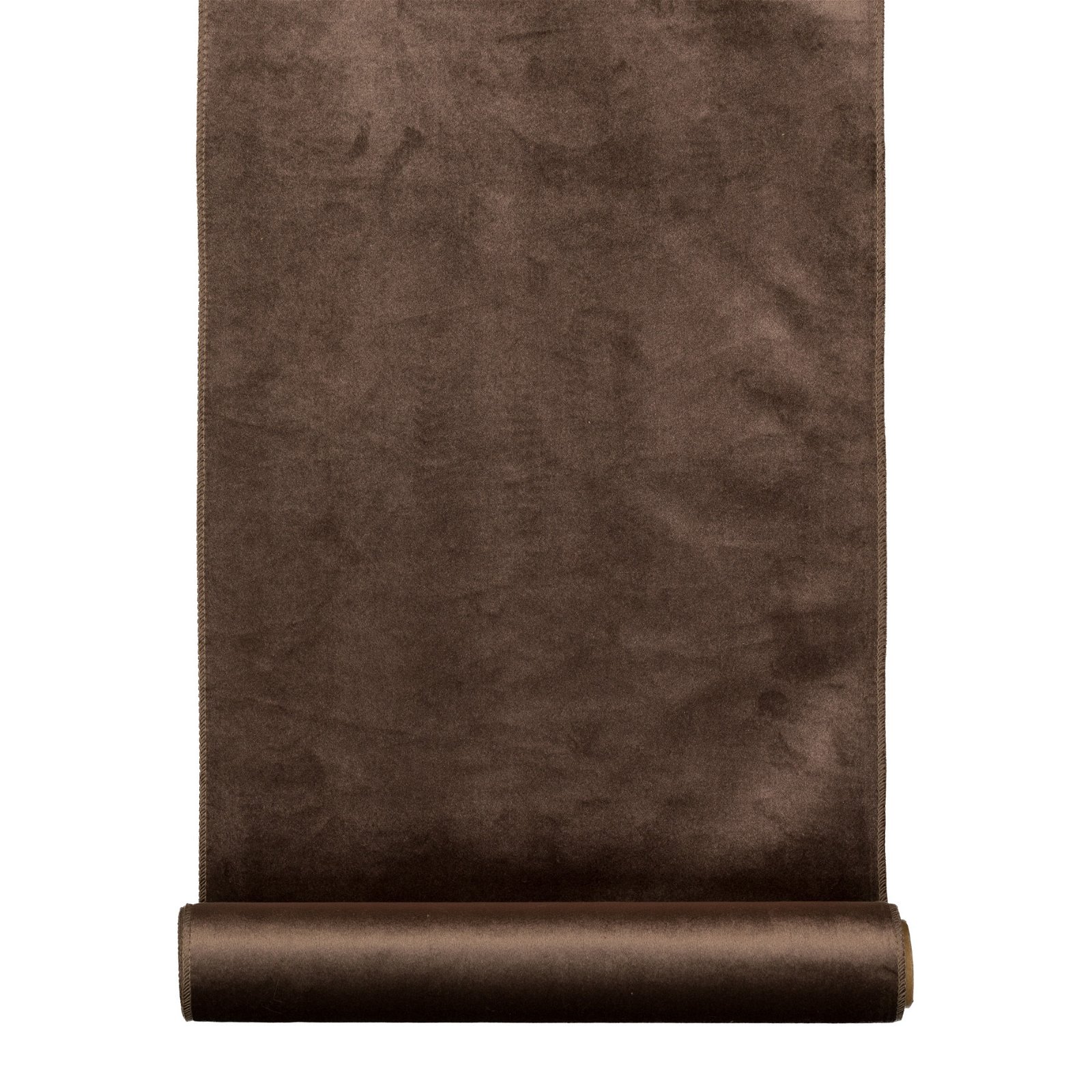 2er-Set Dekostoffrolle, Samt, in Braun, 35 x 180 cm