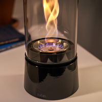 Höfats Tischfeuer 'Spin Air 1200', schwarz, Edelstahl, Ø13,8 x H54 cm