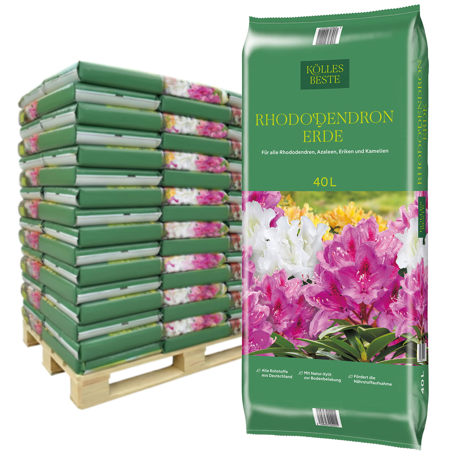 Kölles Beste Rhododendronerde, torfreduziert, 60 Sack à 40 l, 2400 Liter