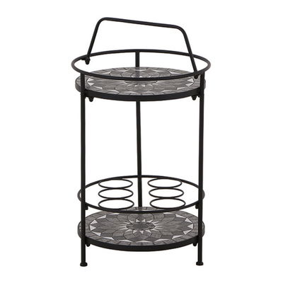 Siena Garden Serviertisch, Como, matt schwarz, ca. 71 x 70 x 35 cm