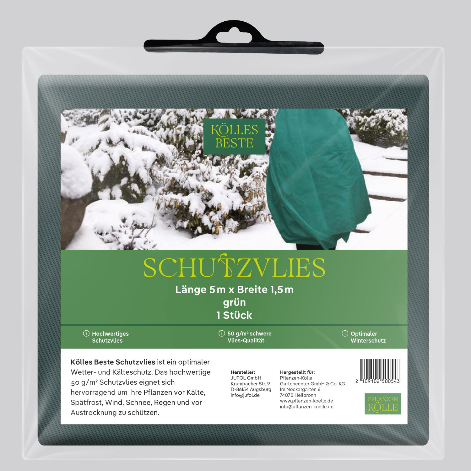 Kölles Beste Schutzvlies, grün, L5 x B1,5 m Kölles Beste Schutzvlies, grün, L5 x B1,5 m