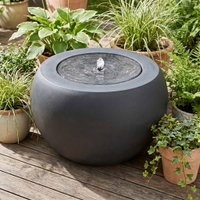 Kirschke Steingutbrunnen 'Girona', anthrazit, Ø 55 x H 38 cm Kirschke Steingutbrunnen 'Girona', anthrazit, Ø 55 x H 38 cm
