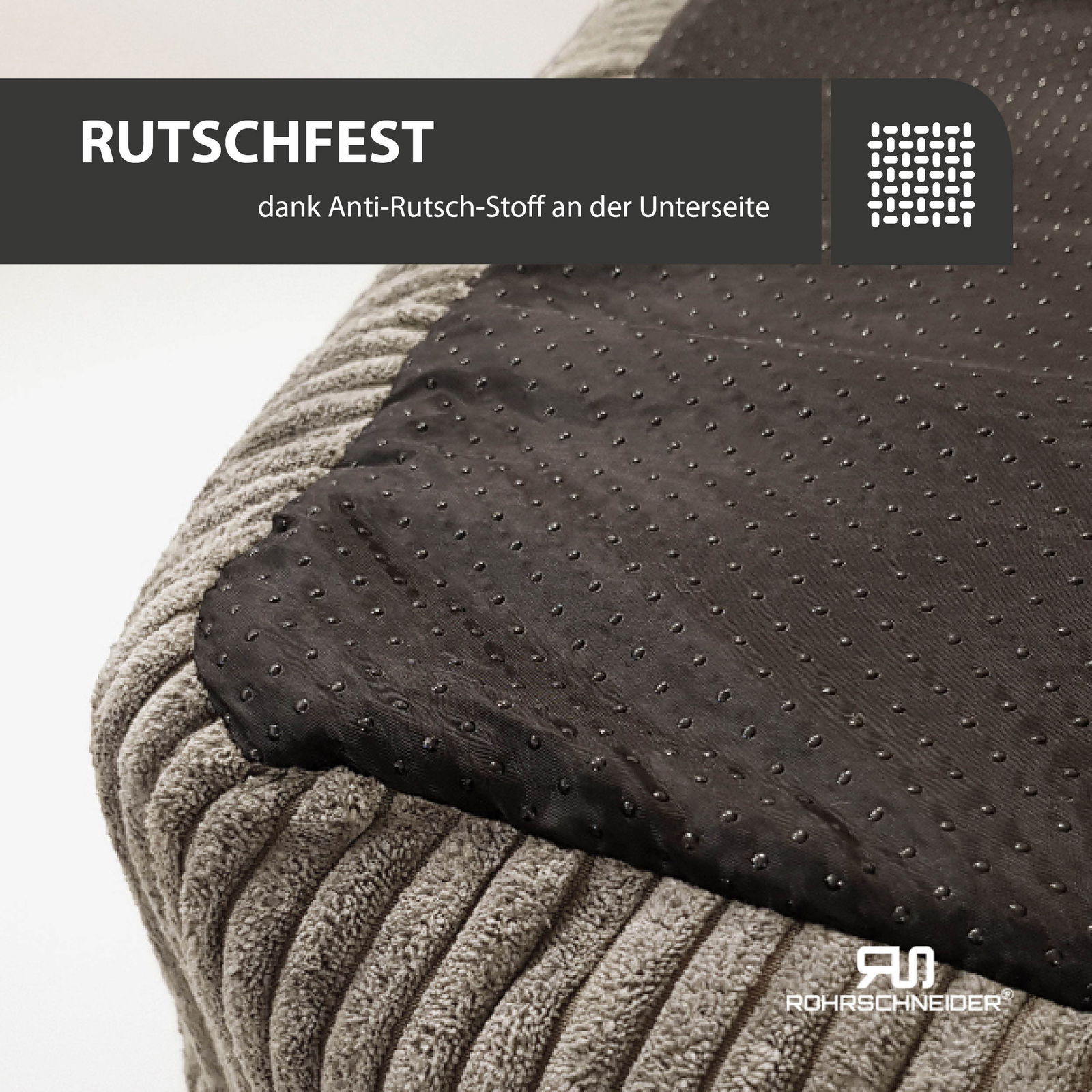 Rohrschneider Tierbett 'Milly', taupe, ca. 42 x 55 cm