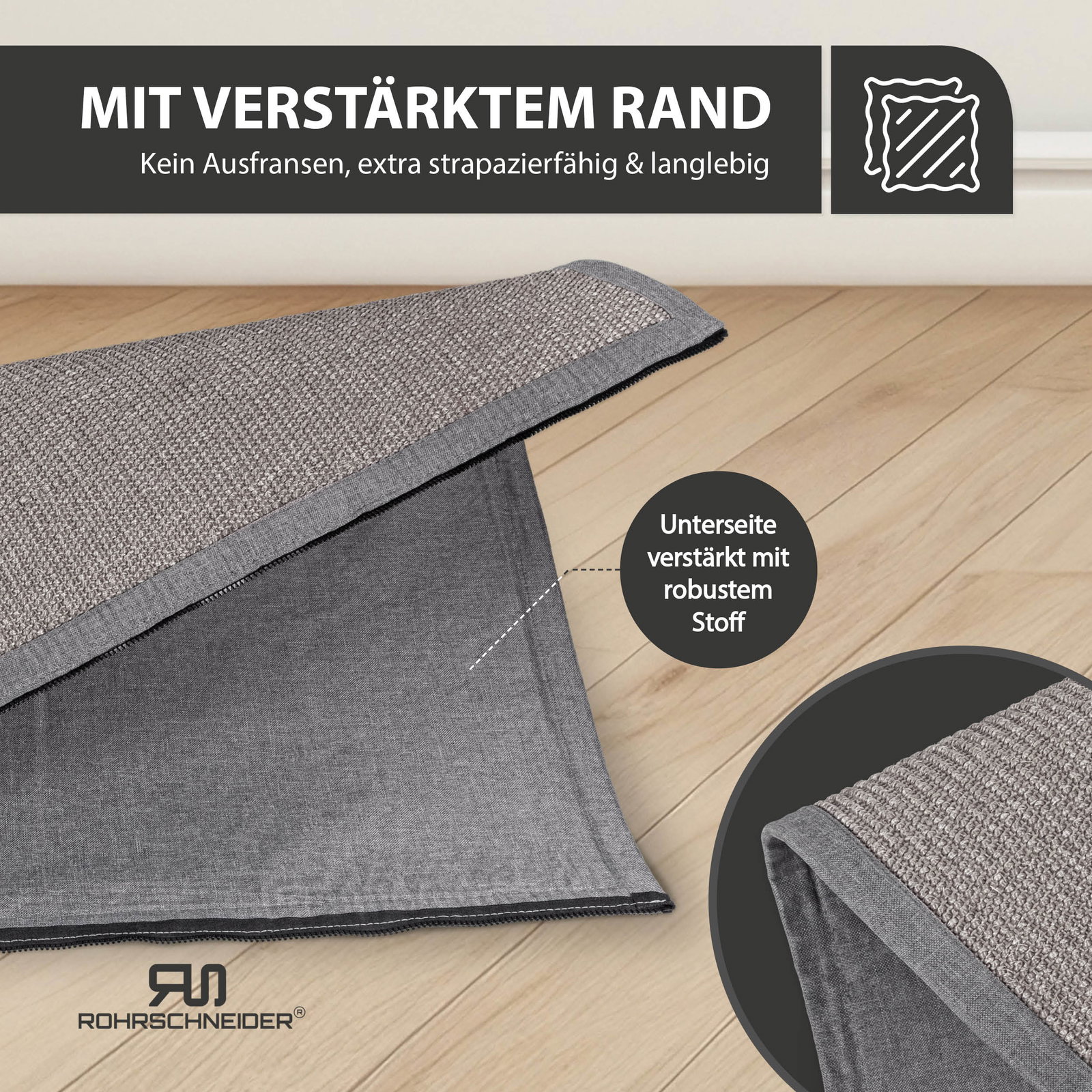 Rohrschneider Sisalmatte für XXL-Kratzstämme, grau