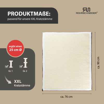 Rohrschneider Sisalmatte für XXL-Kratzstämme, beige Rohrschneider Sisalmatte für XXL-Kratzstämme, beige