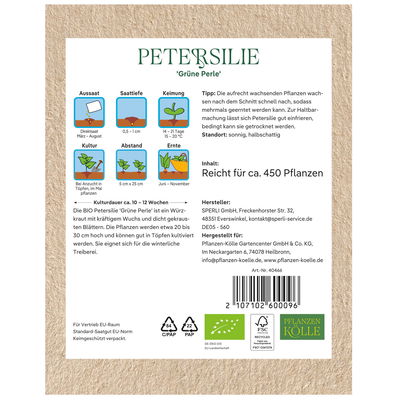 Kölle Bio Kräutersamen, Petersilie 'Grüne Perle'