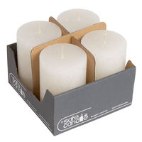 Safe Candle Stumpenkerzen 'Rustic', wollweiß, 4 Kerzen je Ø 7 x H 11 cm Safe Candle Stumpenkerzen 'Rustic', wollweiß, 4 Kerzen je Ø 7 x H 11 cm