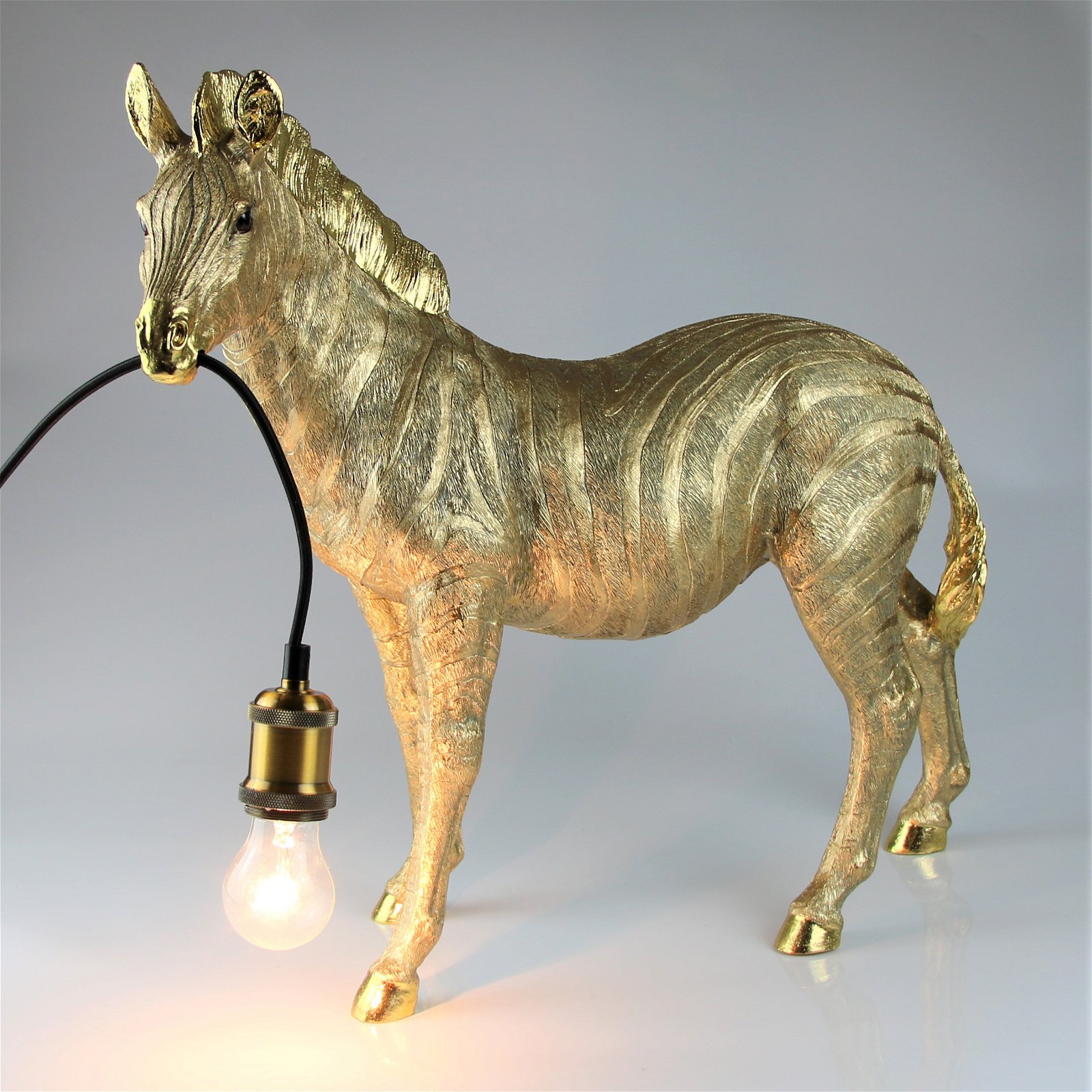Deko-Lampe 'Zebra', gold, 22 x 55 x H 51 cm