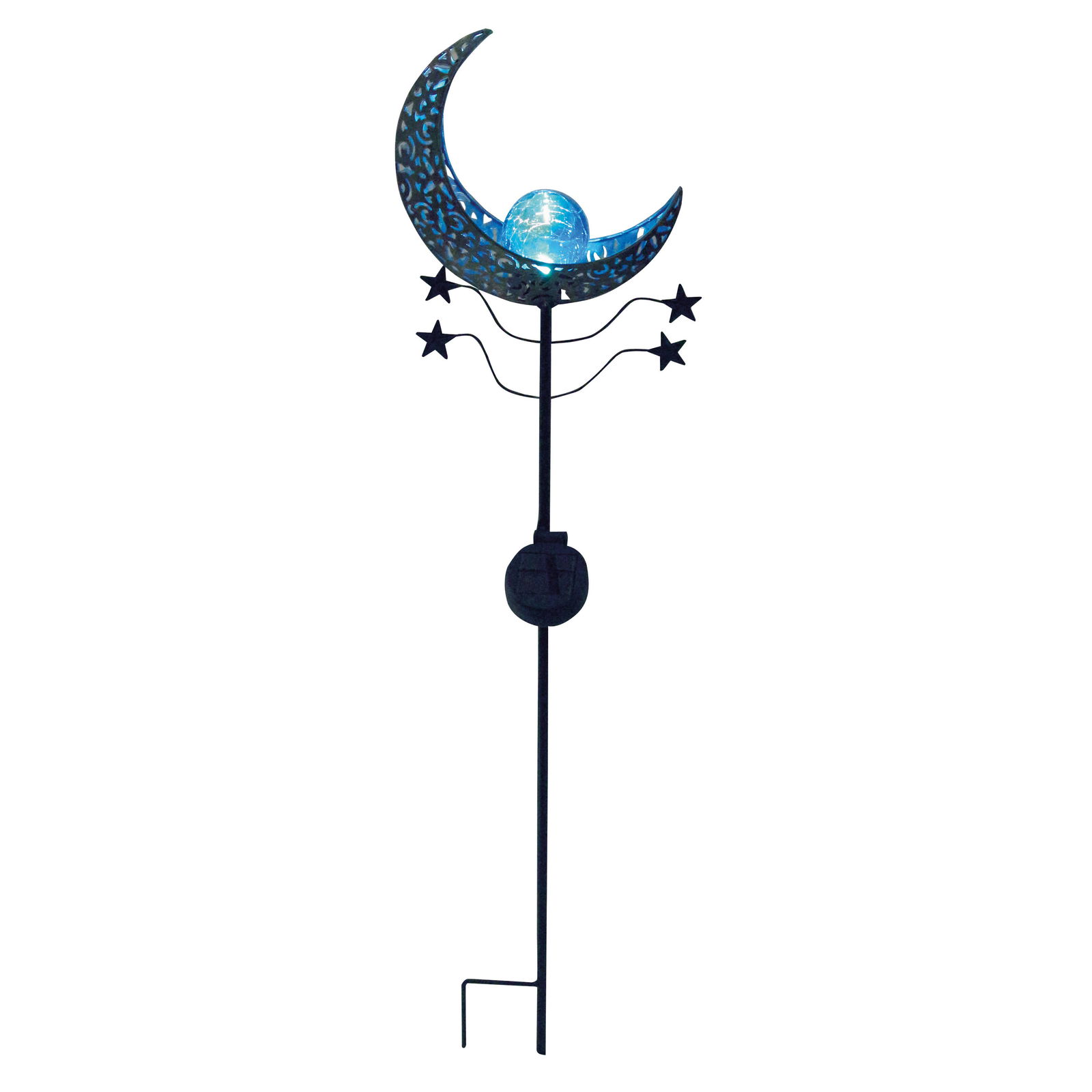 Solargartenstecker Mandala Moon, blau, 17,5 x 6,0 x 85,0 cm