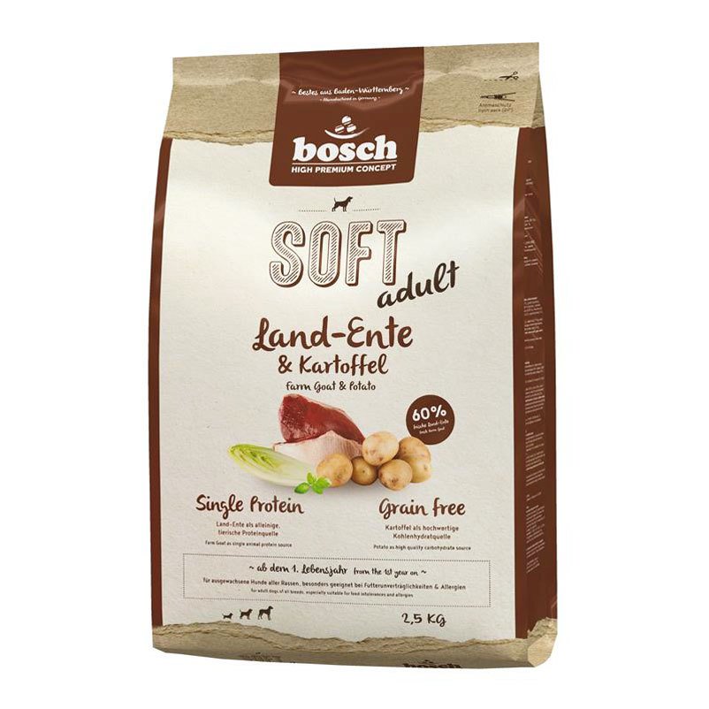 Bosch HPC Soft Adult, Land-Ente und Kartoffel, getreidefrei, 2,5 kg
