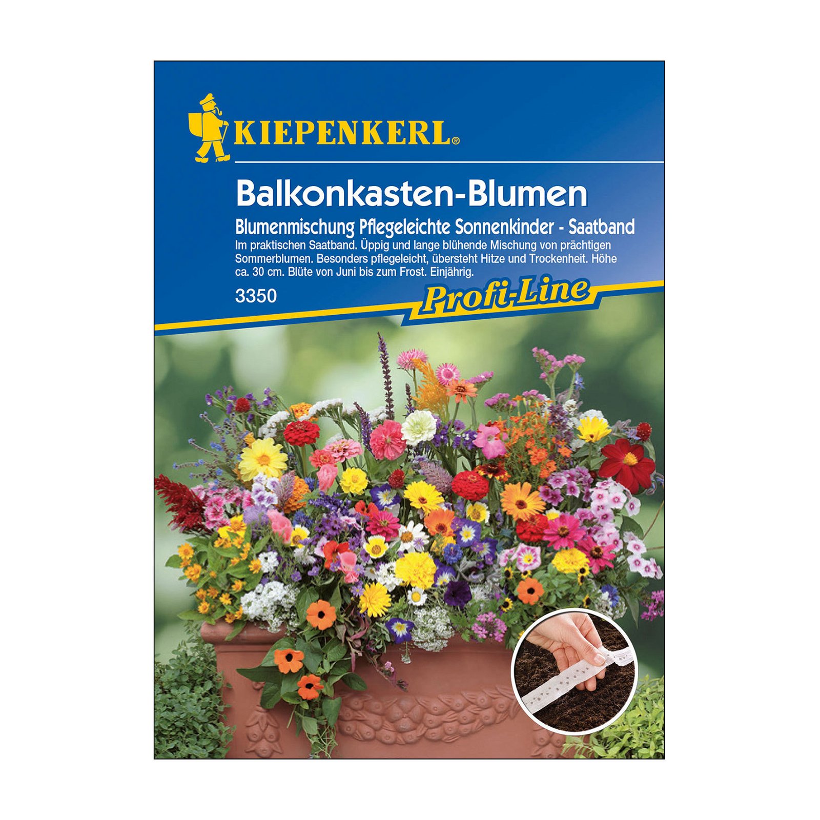 Blumensamen-Saatband, Balkonkastenblumen 'Pflegeleichte Sonnenkinder', bunt