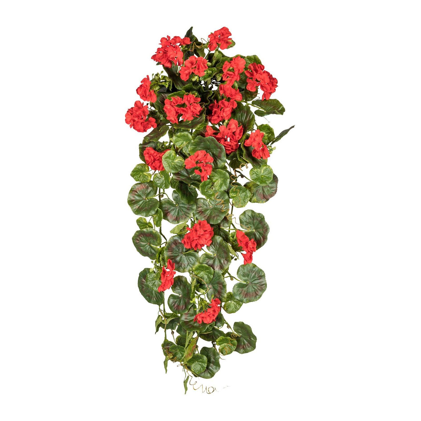 Geranienhänger, künstlich, rot, ca. 80 cm, UV-beständig, 12 Blüten